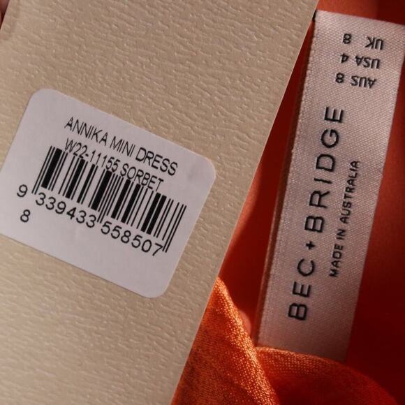 BEC & BRIDGE Annika Silky Slinky Sexy Open Low Back Strappy Mini Dress 4 New - Picture 8 of 13